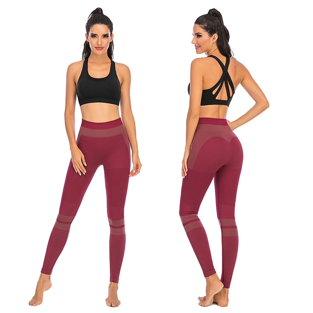 Women Full Length High Waist Shaping Pants Stitching Yoga Fitness Shrink Legging - Picture 14 of 16