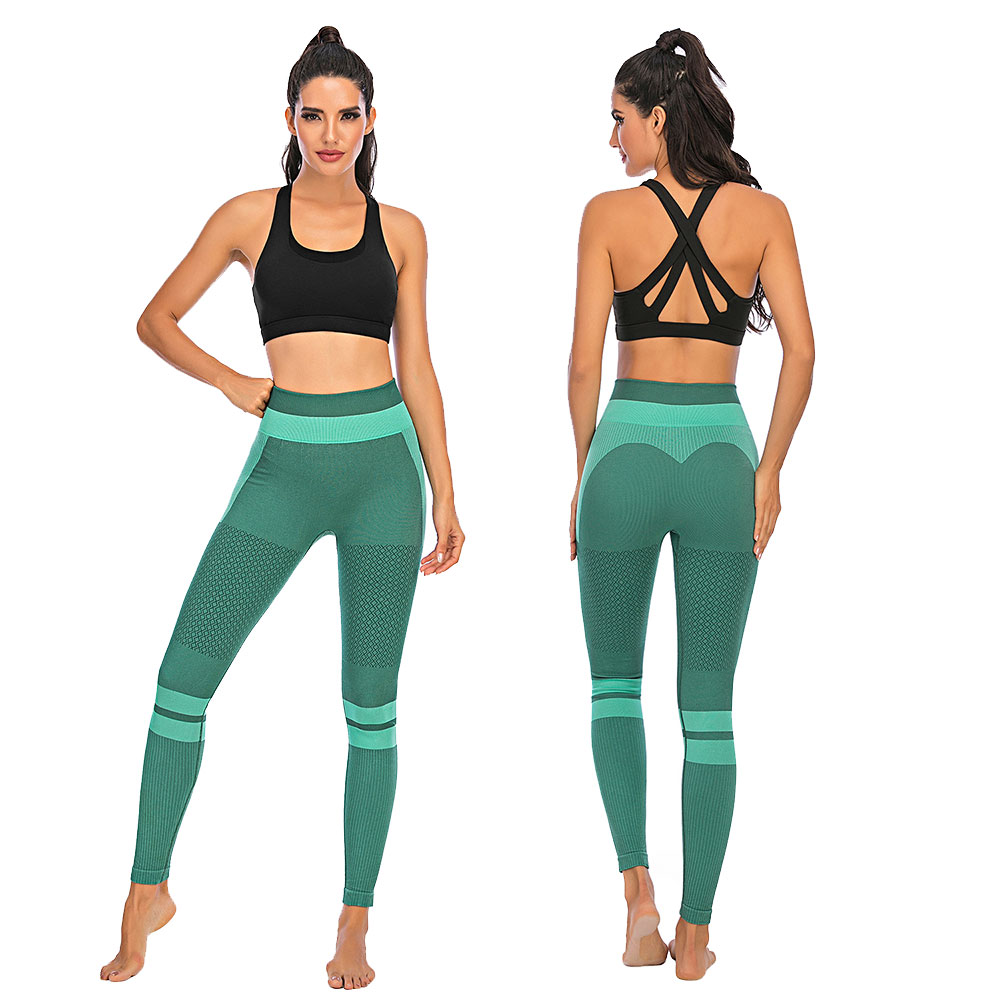 Women Full Length High Waist Shaping Pants Stitching Yoga Fitness Shrink Legging - Picture 16 of 16
