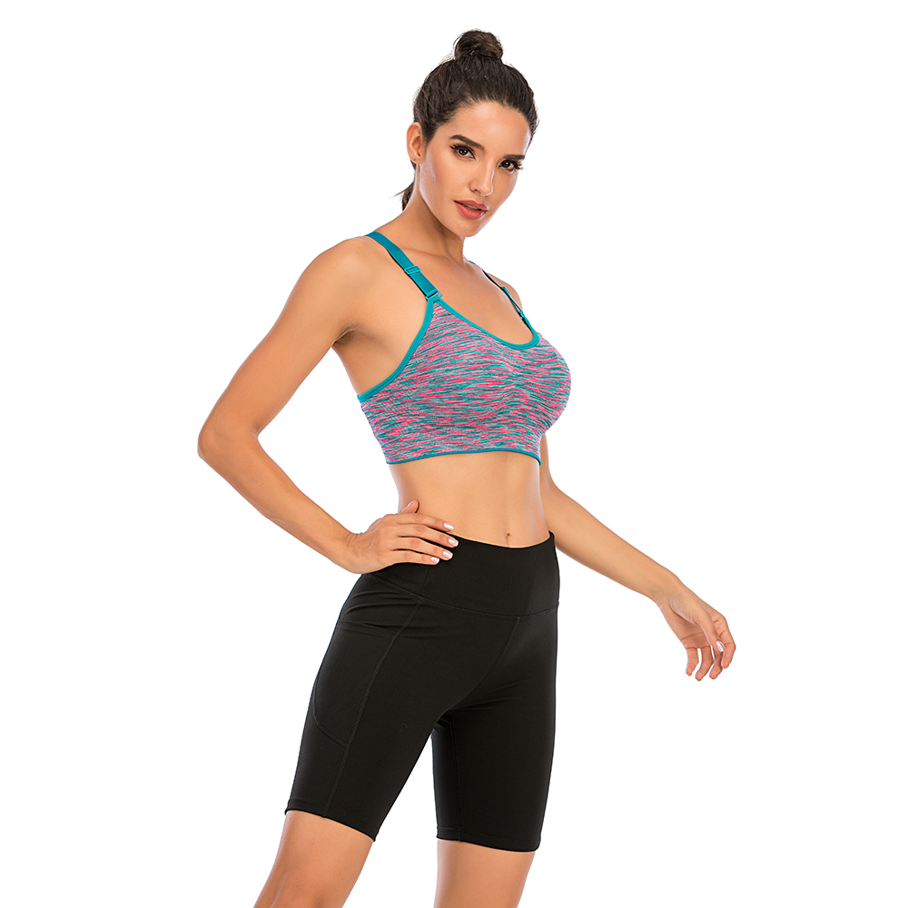 Womens Fashion Yoga Vest Fitness Tank Top Seamless Racerback Padded Sports Bra - Picture 18 of 18