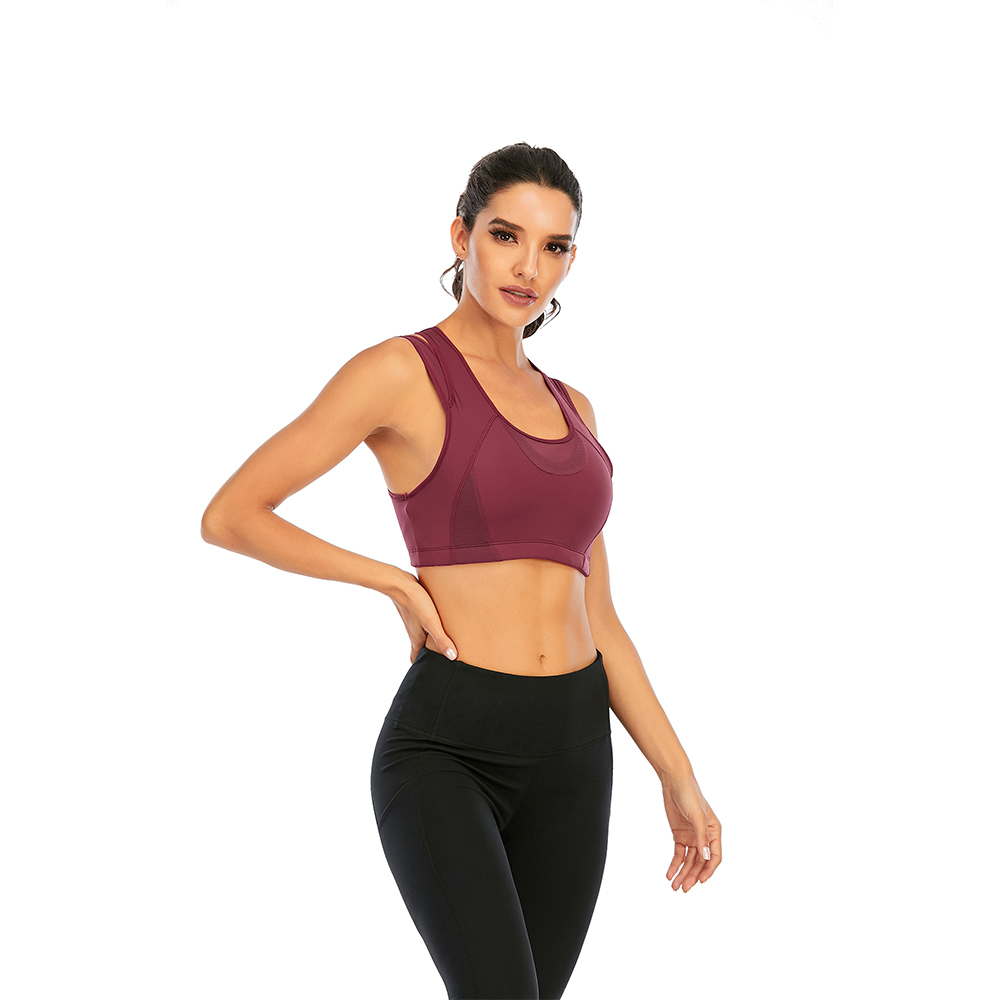 Women's High Support Push Up Zip Front Close Padded Sports Bra Workout Plus Size - Picture 15 of 18