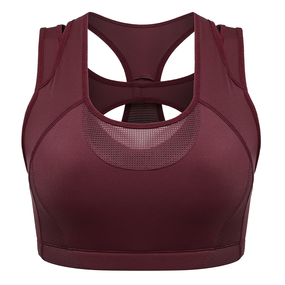 Women's High Support Push Up Zip Front Close Padded Sports Bra Workout Plus Size - Picture 16 of 18