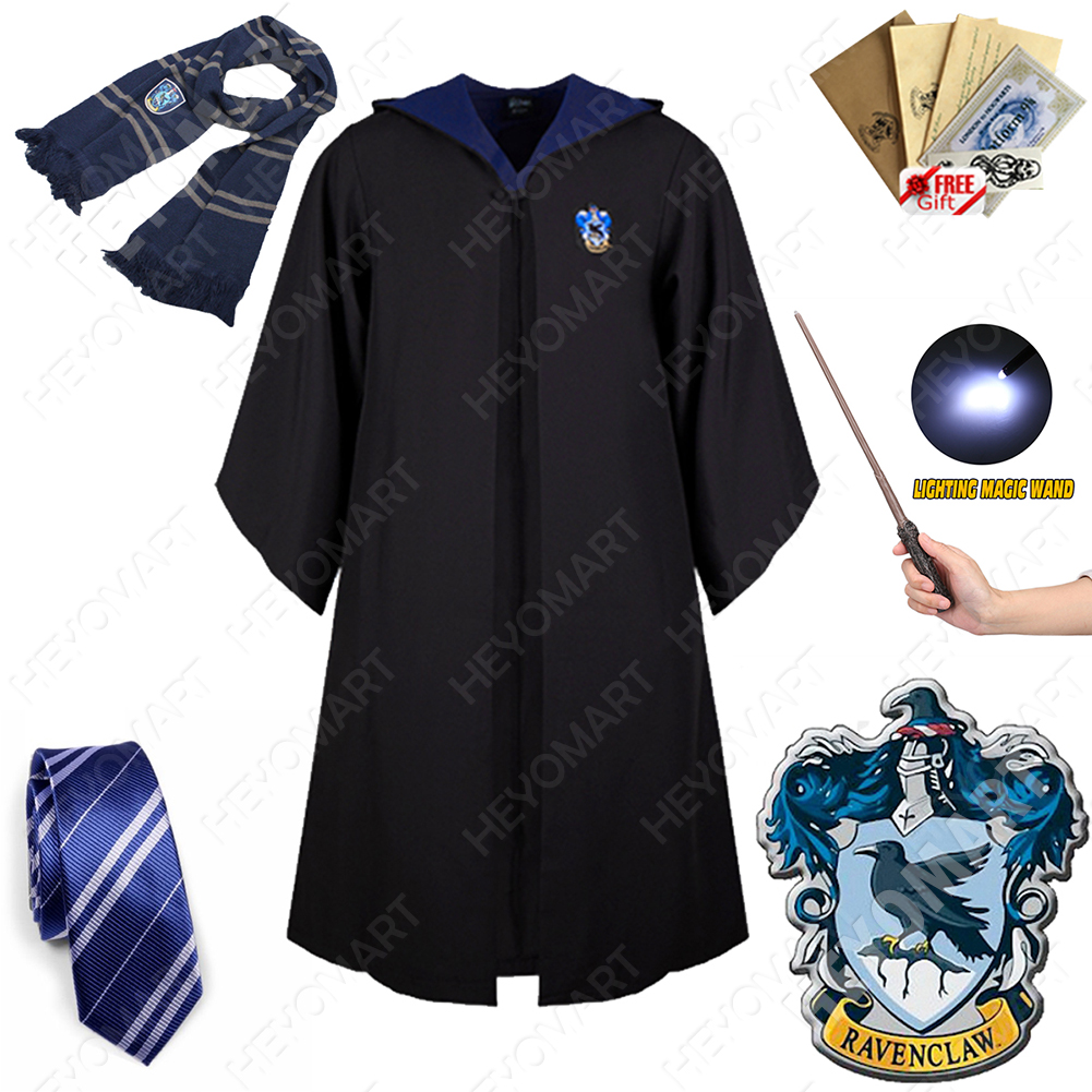 HARRY POTTER LED LIGHT UP WAND CLOAK ROBE TIE SCARF SPECS COSTUME WORLD BOOK DAY 