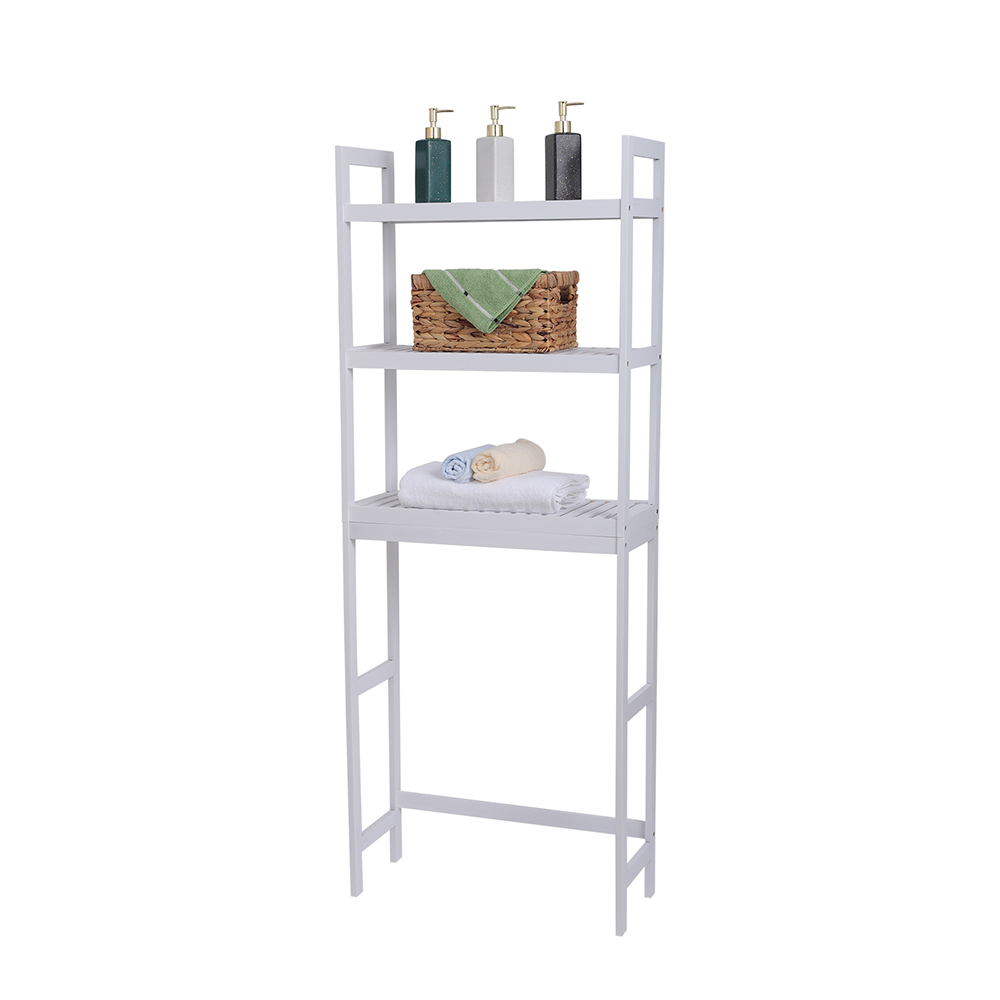3-Tier Toilet Storage Rack Bamboo Bathroom Adjustable Shelves Unit ...