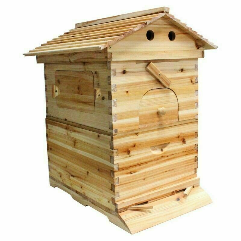 thumbnail 18  - Bee Hive House 7PCS Honey Frames Beehive + Beekeeping Brood Cedarwood Box Kit US