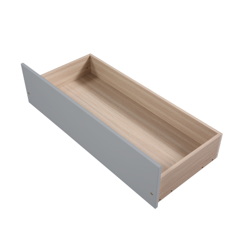 Modern Bedroom Wooden Frame Single Bed Cushion Frame W/2 Storage Drawers 200 Lbs