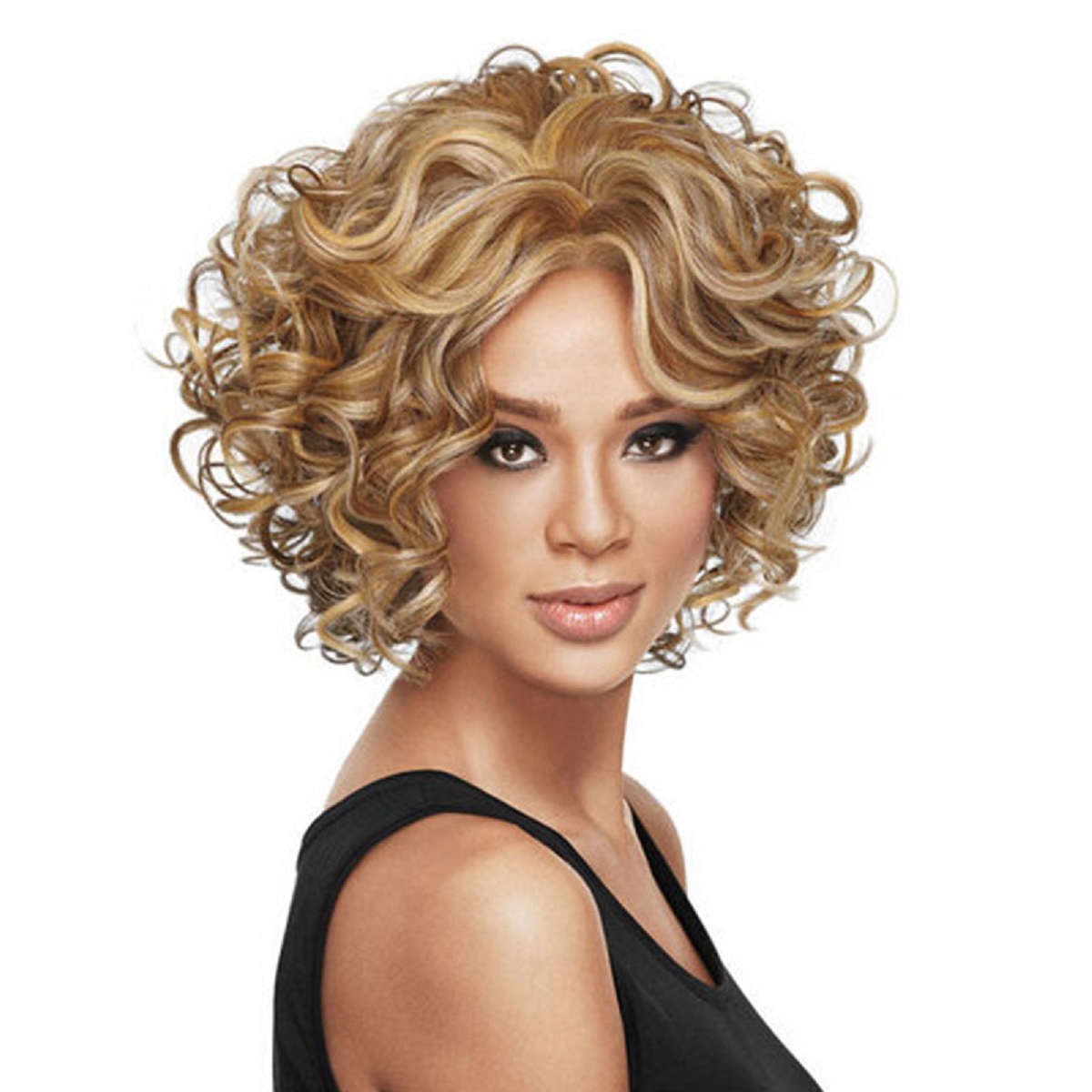 Women Black Brown Short Full Wavy Wig Fashion Afro Natural Kinky