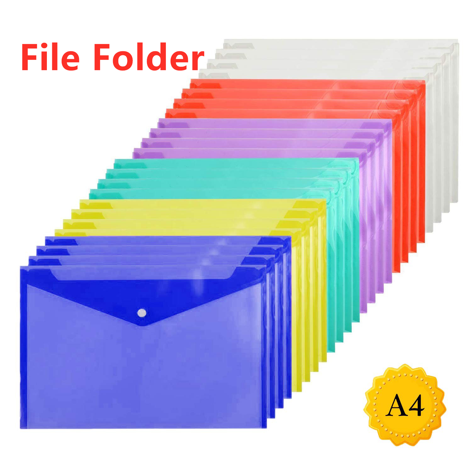 1pc Plastic File Folder Case Office Document Bag A4 Stationery Holder Organizer