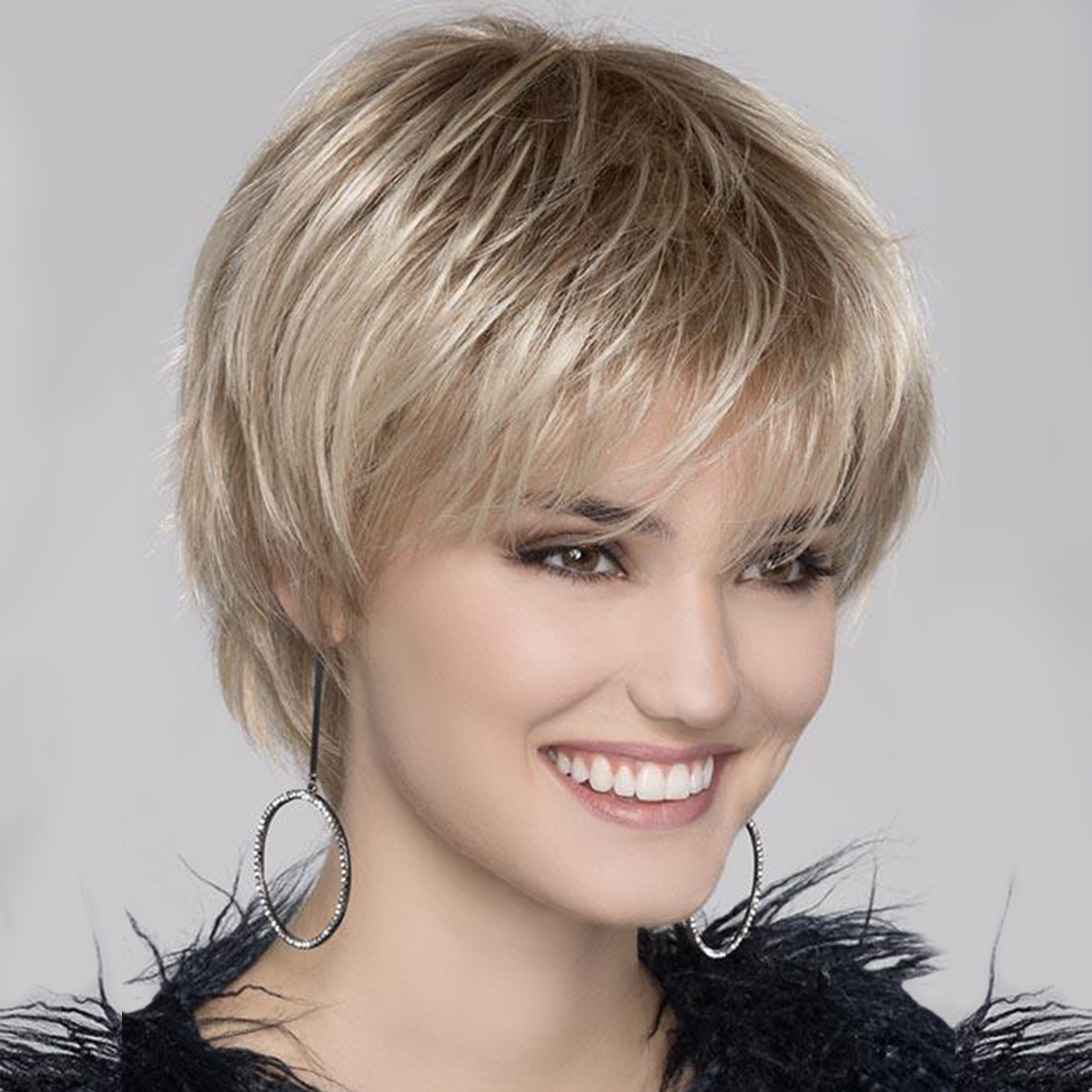 Us Fashion Women Boy Cut Pixie Short Straight Hair Synthetic Ombre