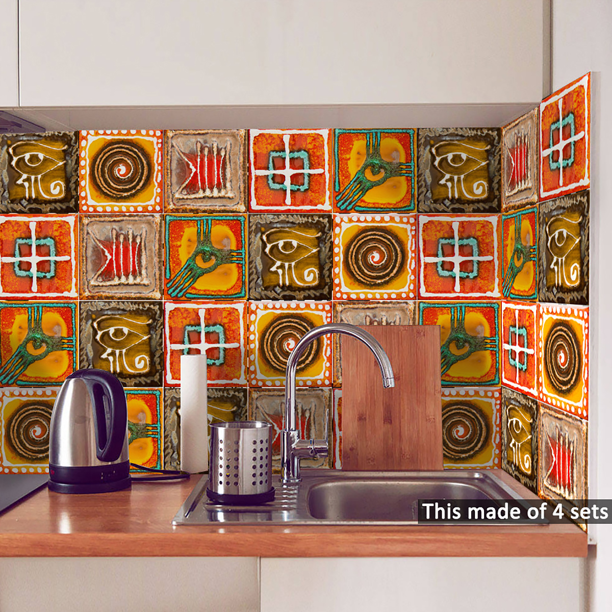 100pack Moroccan Style Tile Wall Stickers Kitchen Bathroom Self