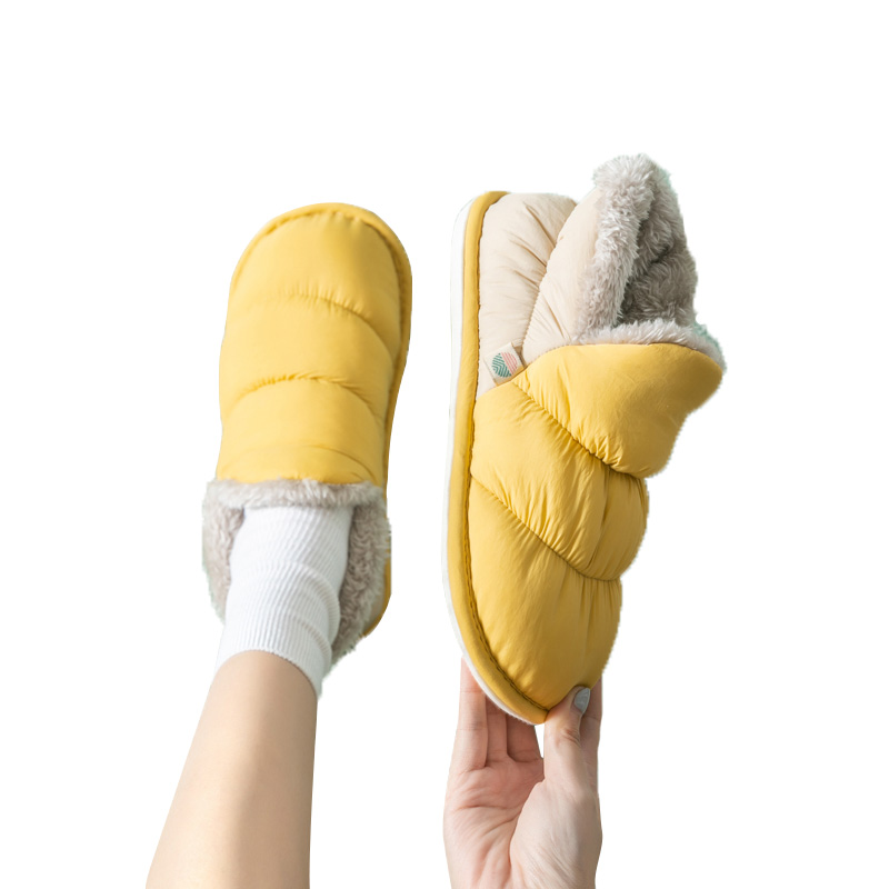 Couples Winter Warm Slippers Slides Fleece Lined Flat