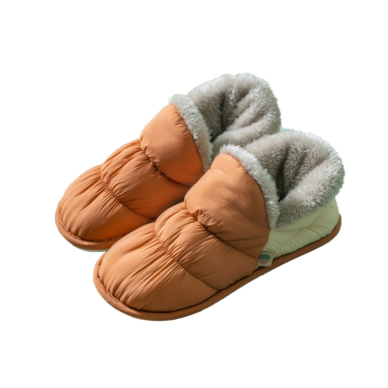 Couples Winter Warm Slippers Slides Fleece Lined Flat