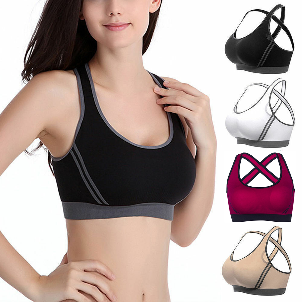 US Women/'s Gym Sports Yoga Bra Vest Fitness Workout Activewear Cropped Tank Tops