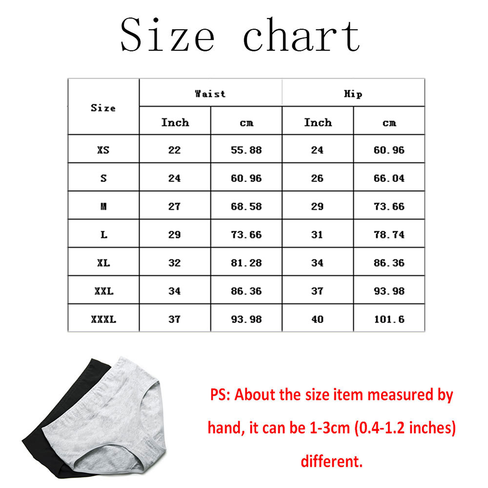 Size Chart For Women's Underwear