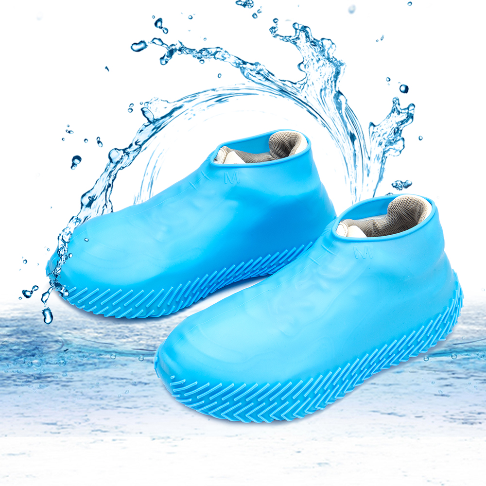 beIilan 1 par de Silicona Impermeable de la Lluvia Zapatos Unisex Cubiertas de Deslizamiento Resistente Lluvia Suministros de Arranque Overshoes al Aire Libre 
