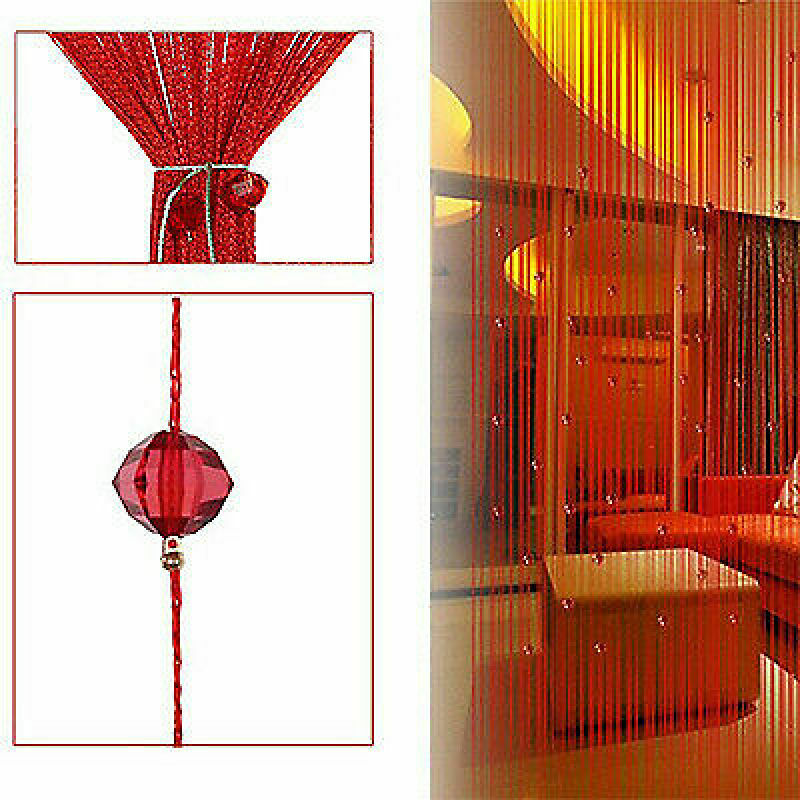 String Tassel Curtain Crystal Beads Door Window Panel Room Divider Beaded Panel - Picture 20 of 22