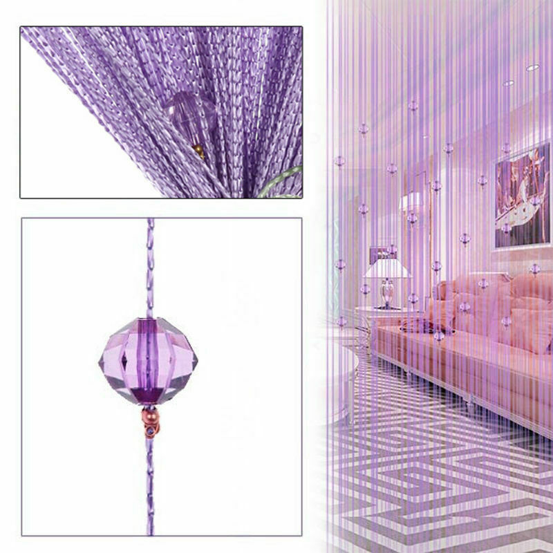 String Tassel Curtain Crystal Beads Door Window Panel Room Divider Beaded Panel - Picture 19 of 22