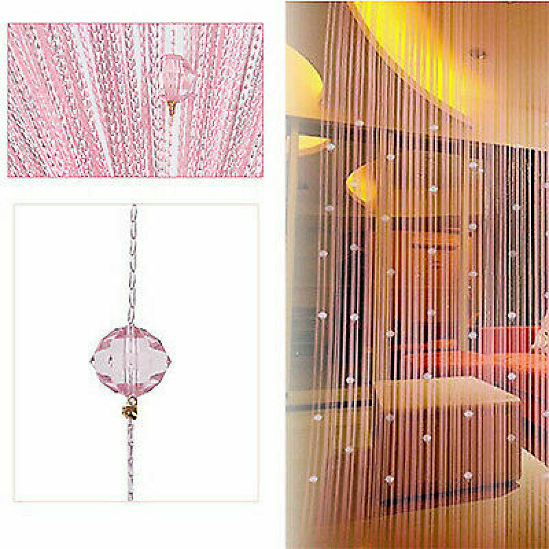 String Tassel Curtain Crystal Beads Door Window Panel Room Divider Beaded Panel - Picture 18 of 22