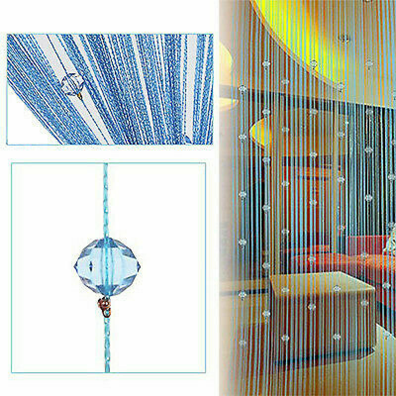 String Tassel Curtain Crystal Beads Door Window Panel Room Divider Beaded Panel - Picture 17 of 22