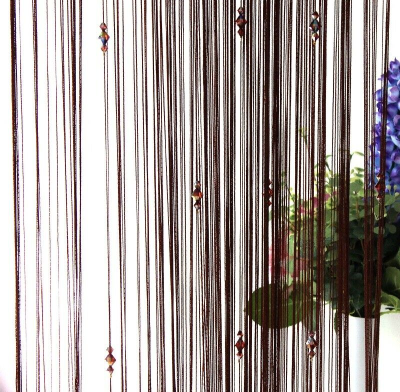 String Tassel Curtain Crystal Beads Door Window Panel Room Divider Beaded Panel - Picture 14 of 22