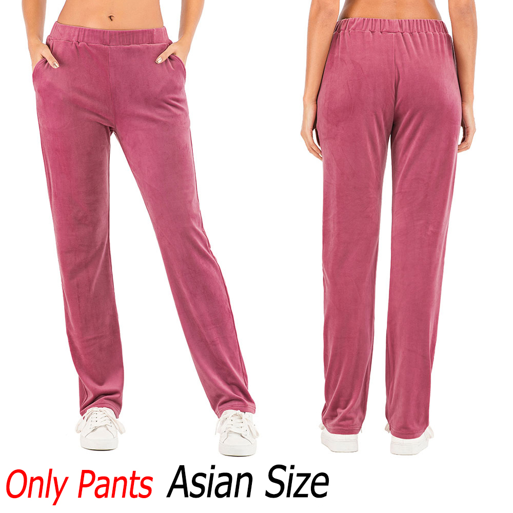 Womens Loose Fit Lounge Pants Velour Active Pajama Sweatpants Soft With  Pockets