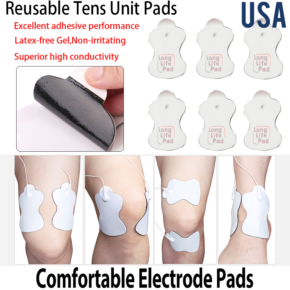 12Pcs Reusable Self Adhesive Electrode Pads Electrotherapy Life Massage ...