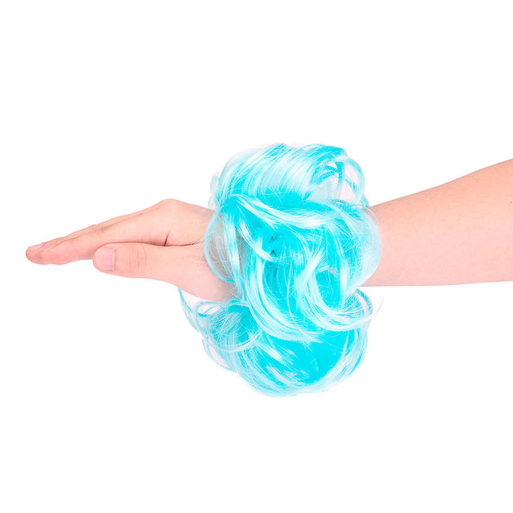 Real Natural Curly Messy Bun Hair Piece Scrunchie Hair Extensions As Human HSL - Picture 71 of 88