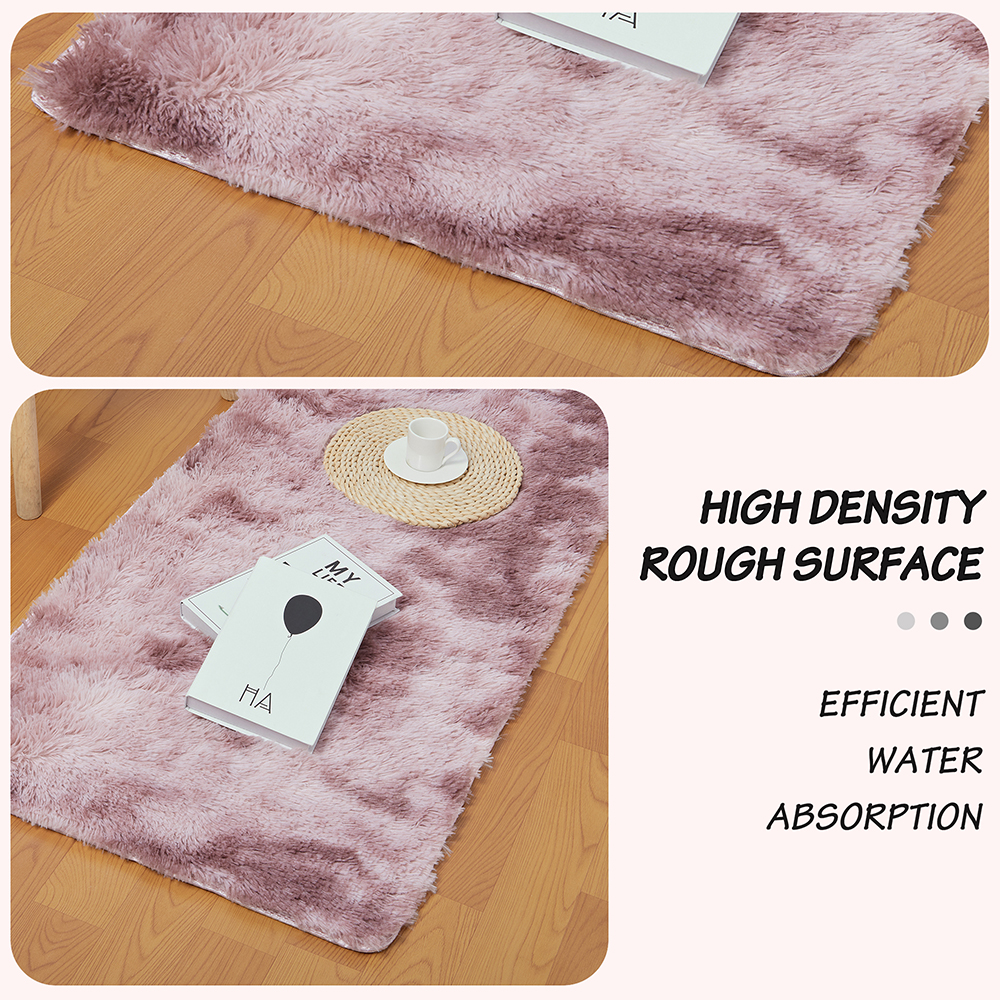 Fluffy Rainbow Rug Soft Tie Dyeing Shaggy Area Rug Carpet Floor Mat Home Decor 