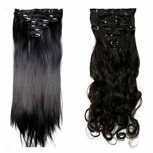 NATRAL 8pcs Real Full Head Thick Clip in Like Human Hair Extensions New Style US