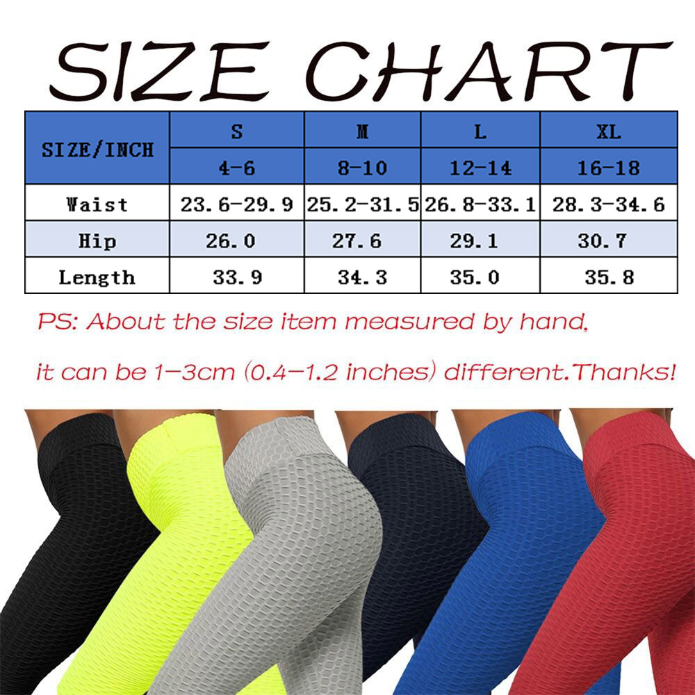 Women Anti-Cellulite Yoga Pants Push Up Tik Tok Leggings Ruched Butt Lift Sport