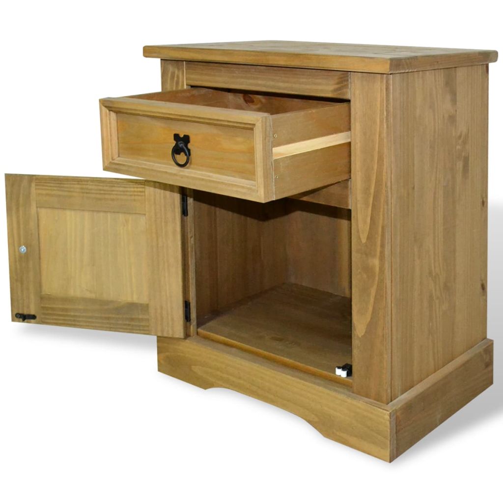 Bedside Mexican Pine Corona Range Drawer Lock Locker Table
