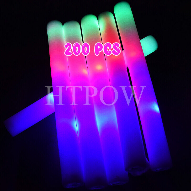 15 Pcs Foam Glow Sticks Bulk, LED Light Up Foam Sticks, Glow in