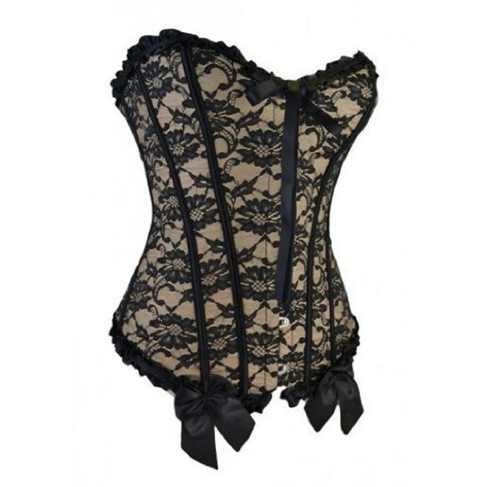 Women Black Corset Waist Training Belt Lace Corset Under Bust Lace Sexy  Lingerie