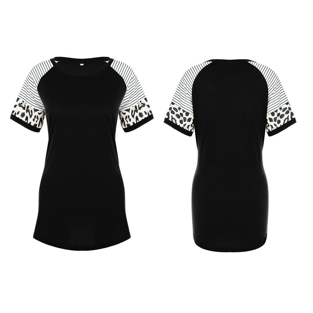 Women's Tunic Floral Print Top Crew Neck Loose T Shirt Tops Short Sleeves Summer - Picture 14 of 21