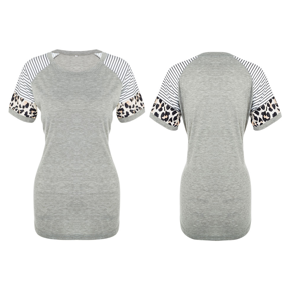Women's Tunic Floral Print Top Crew Neck Loose T Shirt Tops Short Sleeves Summer - Picture 20 of 21