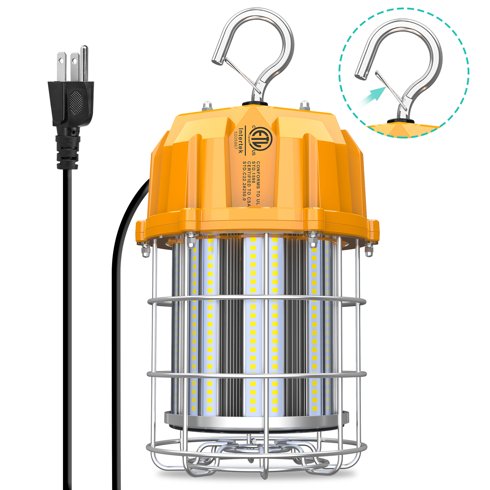 150W LED Construction Hanging Work Light Portable Temporary Jobsite ...