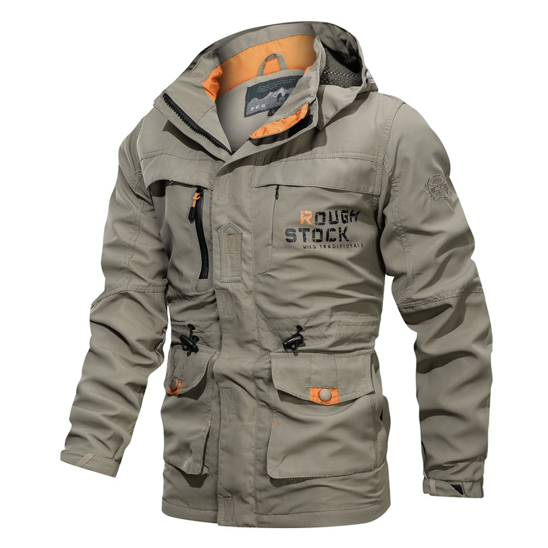 Men's Mid-length Casual Outdoor Hooded Plus Size Coat Men's Jacket - Picture 18 of 23