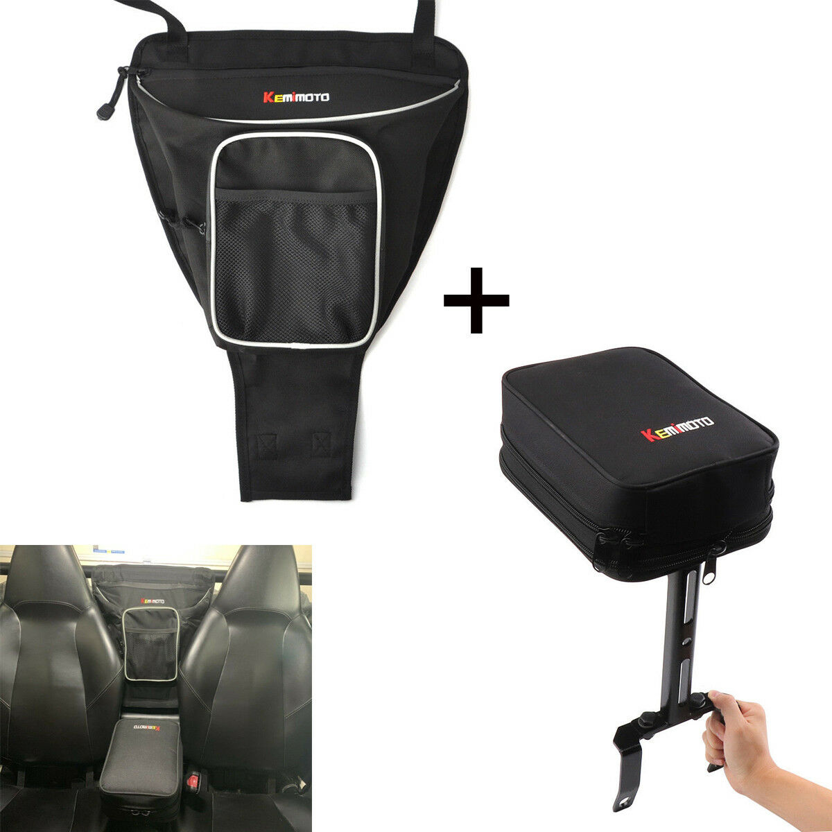 UTV Cab Pack Center Storage Bag & Armrest Bag For Polaris RZR 900 1000