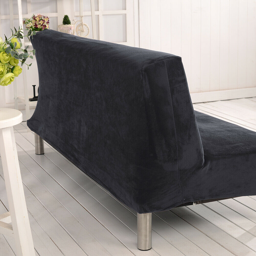 Stretch Armless Sofa Bed Cover Folding Futon Couch Slipcover/ Pillow Case - Picture 14 of 74