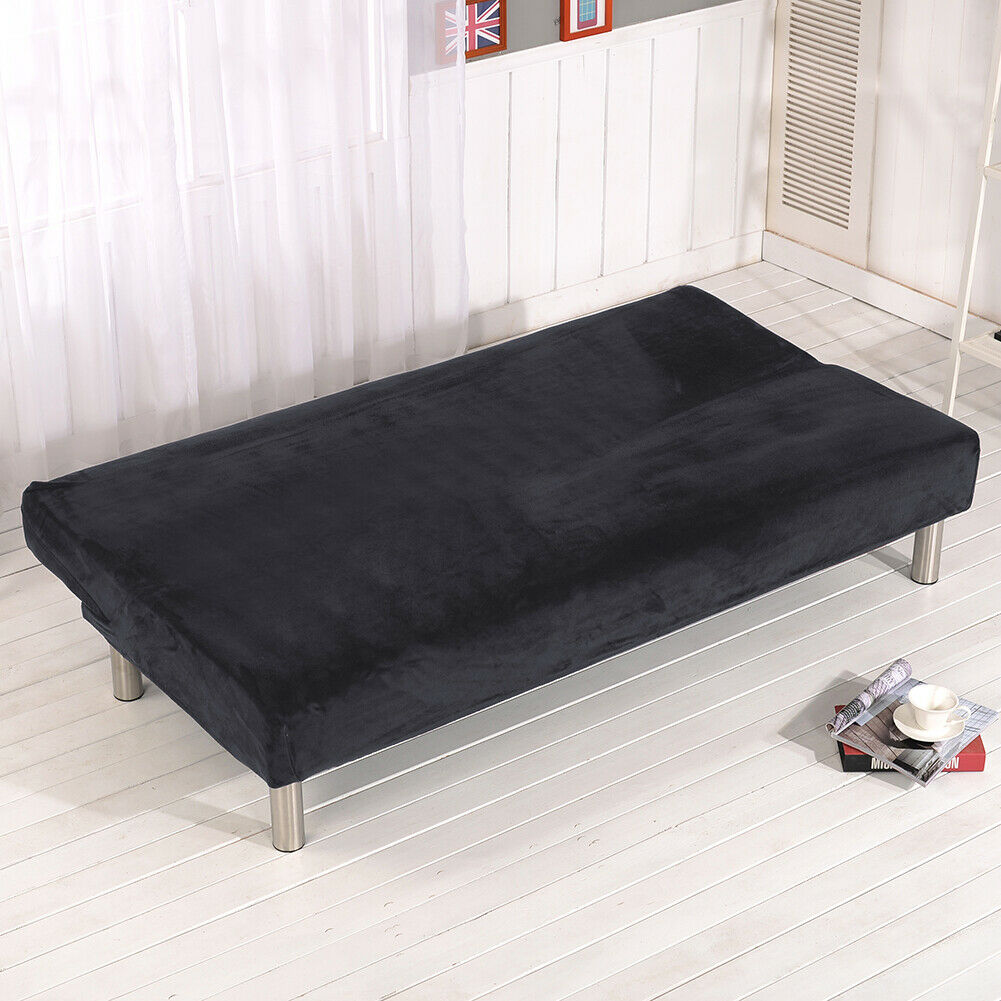 Stretch Armless Sofa Bed Cover Folding Futon Couch Slipcover/ Pillow Case - Picture 15 of 74