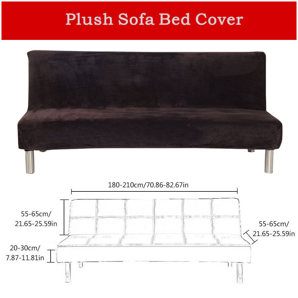 Stretch Armless Sofa Bed Cover Folding Futon Couch Slipcover/ Pillow Case - Picture 24 of 74