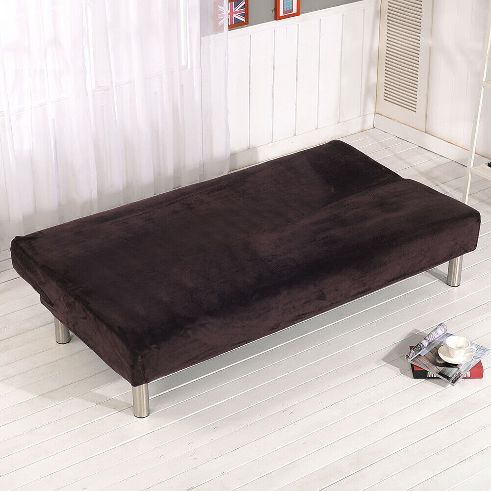 Stretch Armless Sofa Bed Cover Folding Futon Couch Slipcover/ Pillow Case - Picture 26 of 74