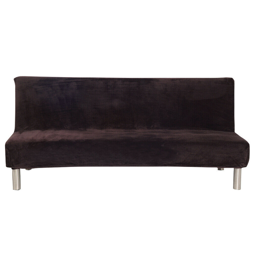 Stretch Armless Sofa Bed Cover Folding Futon Couch Slipcover/ Pillow Case - Picture 29 of 74