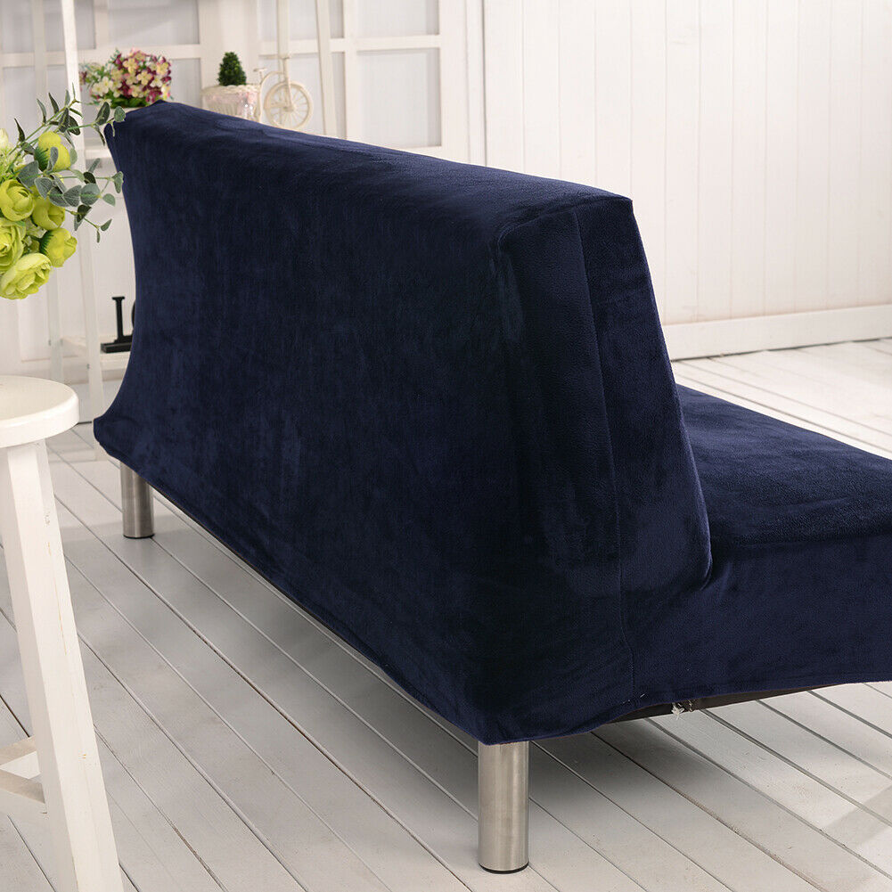 Stretch Armless Sofa Bed Cover Folding Futon Couch Slipcover/ Pillow Case - Picture 35 of 74