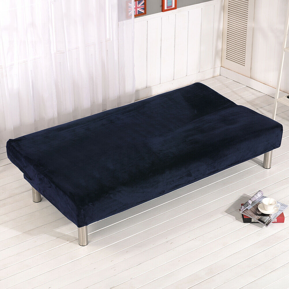 Stretch Armless Sofa Bed Cover Folding Futon Couch Slipcover/ Pillow Case - Picture 36 of 74