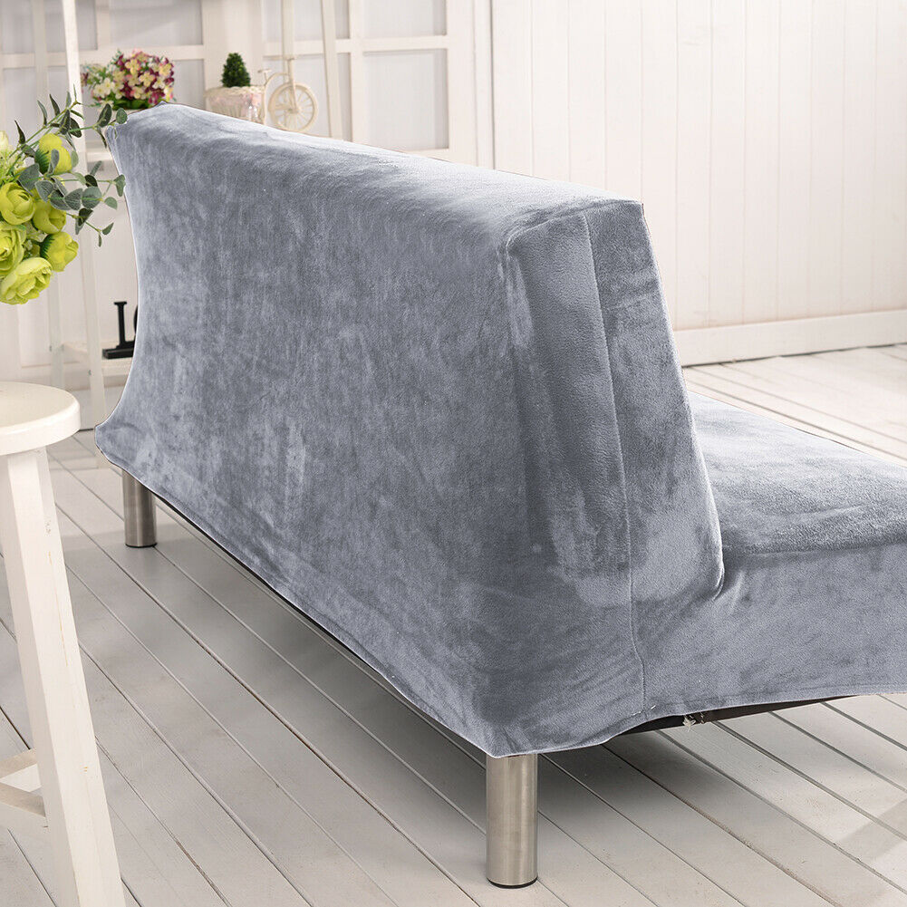 Stretch Armless Sofa Bed Cover Folding Futon Couch Slipcover/ Pillow Case - Picture 46 of 74