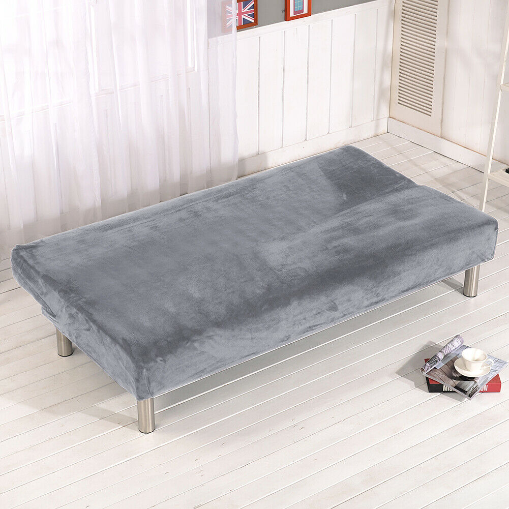 Stretch Armless Sofa Bed Cover Folding Futon Couch Slipcover/ Pillow Case - Picture 47 of 74