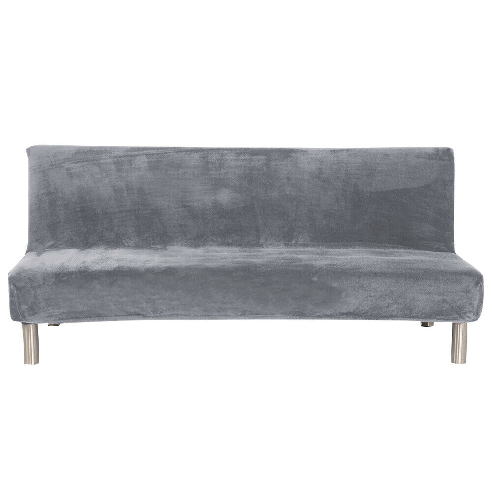 Stretch Armless Sofa Bed Cover Folding Futon Couch Slipcover/ Pillow Case - Picture 50 of 74