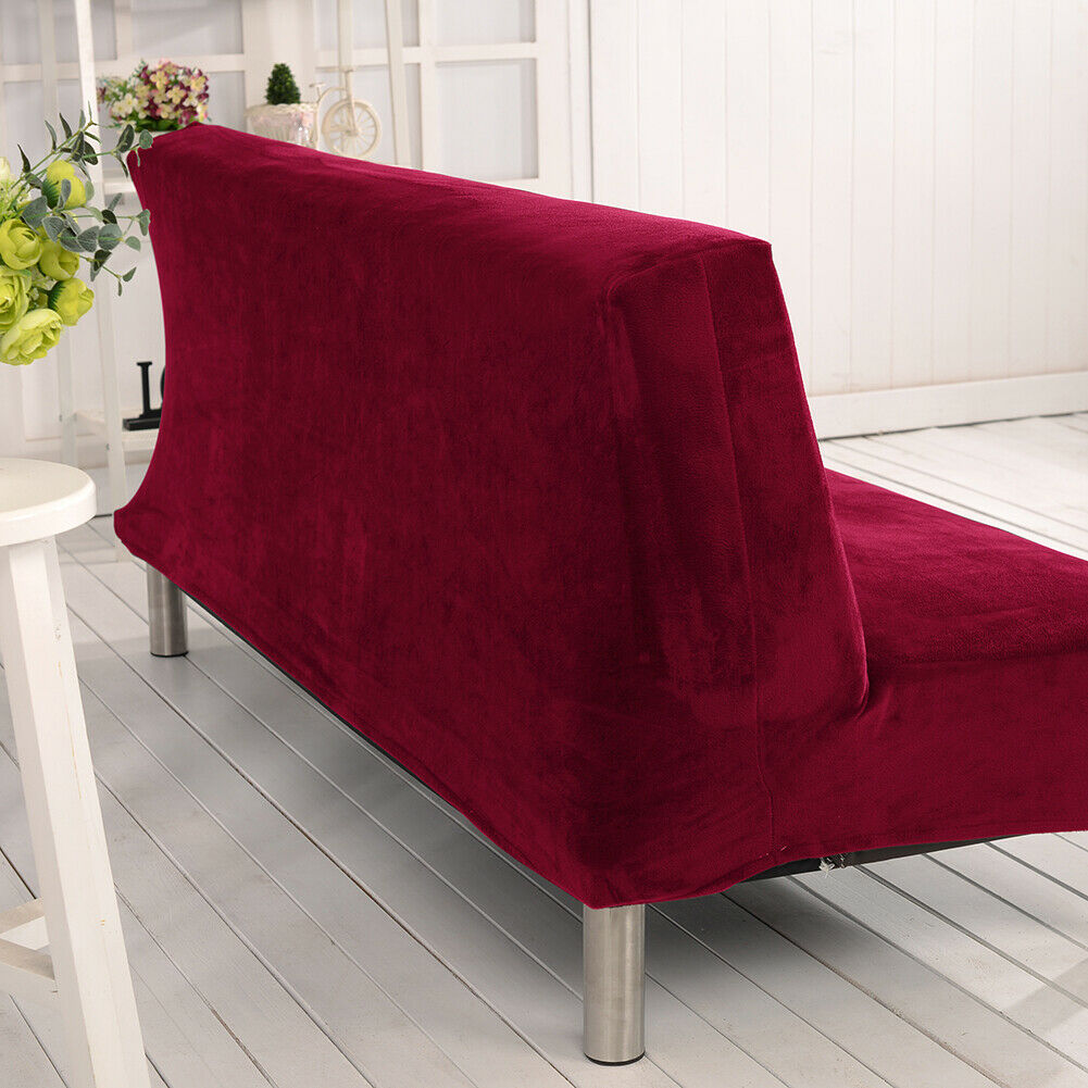 Stretch Armless Sofa Bed Cover Folding Futon Couch Slipcover/ Pillow Case - Picture 57 of 74