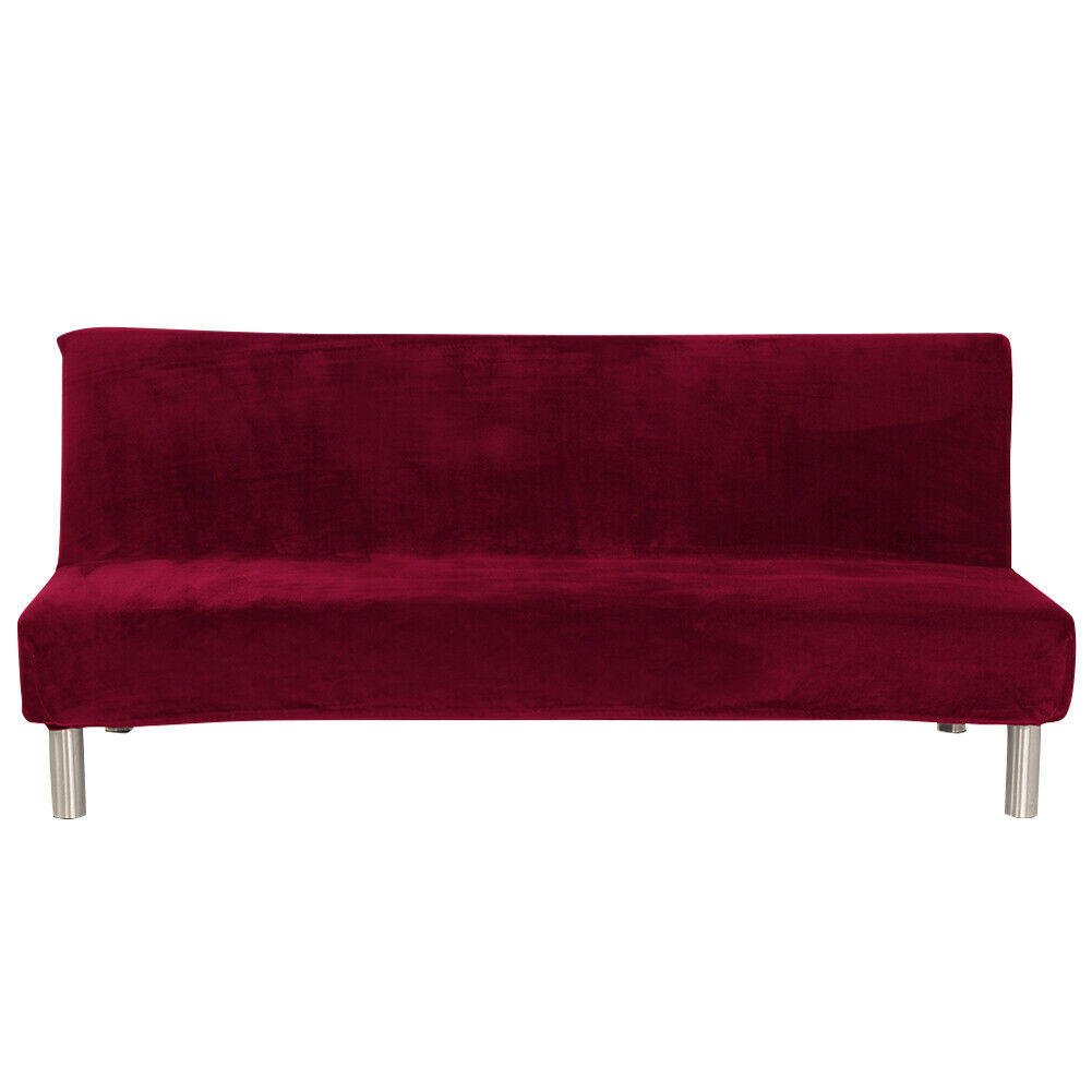 Stretch Armless Sofa Bed Cover Folding Futon Couch Slipcover/ Pillow Case - Picture 61 of 74