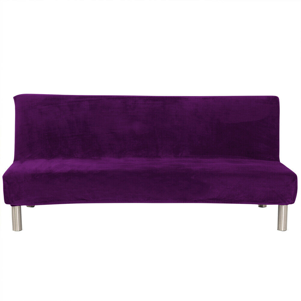 Stretch Armless Sofa Bed Cover Folding Futon Couch Slipcover/ Pillow Case - Picture 72 of 74